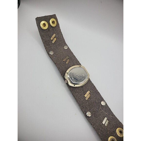Vintage Geneva Wristwatch Watch Band Wrap Brown Beaded Crystals New Battery main image 2